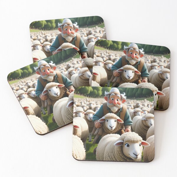Item preview, Old Fart herding sheep designed and sold by Colin Bentham.