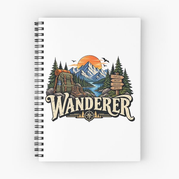 Item preview, Vintage Wanderer Mountain Adventure Explore Dream Discover designed and sold by CreativeNest Prints.
