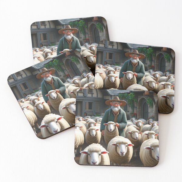Item preview, Old Fart herding sheep designed and sold by Colin Bentham.