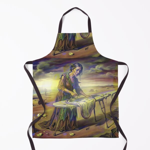 Item preview, Surrealist Ironing Woman Canvas Print | Melancholy Melting Clock Wall Art | Dreamlike Surreal Landscape Poster | Symbolic Fine Art Print designed and sold by SergioMiklos.