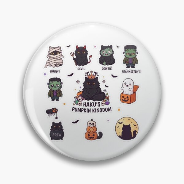 Item preview, Haku's Pumpkin Kingdom Cute Black Cat Halloween Costumes Sticker Sheet designed and sold by PetalsPaws.