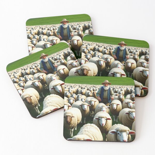 Item preview, Old Fart herding sheep designed and sold by Colin Bentham.
