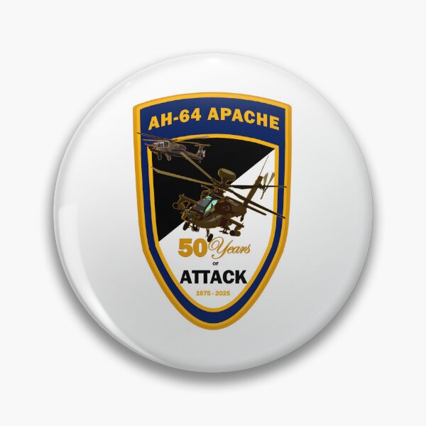 Item preview, AH-64 Apache 50 Years of Attack Commemorative Patch (1975–2025) designed and sold by CharlieDesings.