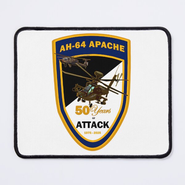 Item preview, AH-64 Apache 50 Years of Attack Commemorative Patch (1975–2025) designed and sold by CharlieDesings.