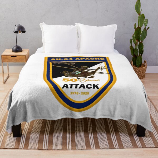 Item preview, AH-64 Apache 50 Years of Attack Commemorative Patch (1975–2025) designed and sold by CharlieDesings.