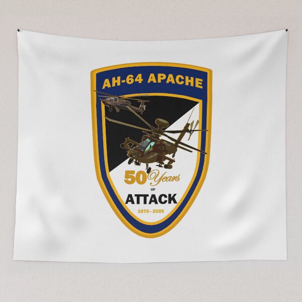 Item preview, AH-64 Apache 50 Years of Attack Commemorative Patch (1975–2025) designed and sold by CharlieDesings.