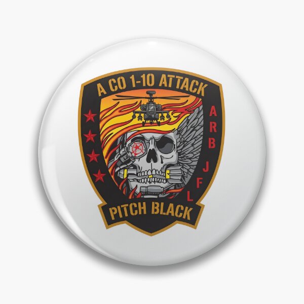 Item preview, A Company 1-10 Attack Reconnaissance Battalion "Pitch Black" Emblem designed and sold by CharlieDesings.