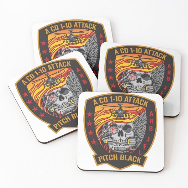 Item preview, A Company 1-10 Attack Reconnaissance Battalion "Pitch Black" Emblem designed and sold by CharlieDesings.
