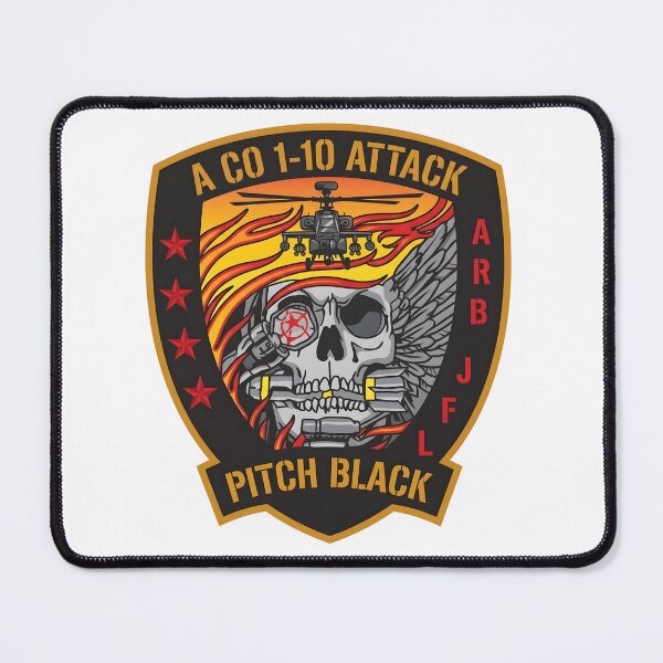 Item preview, A Company 1-10 Attack Reconnaissance Battalion "Pitch Black" Emblem designed and sold by CharlieDesings.