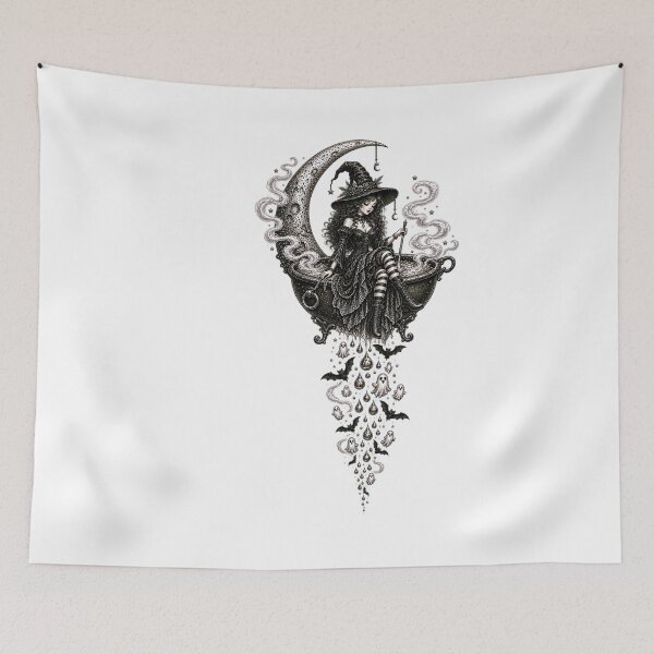 Item preview, ✨ MOONSTRUCK & MACABRE ✨  • Whimsy After Dark - THE CAULDRON CRESCENT 1 designed and sold by WheelieGdArt.
