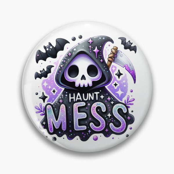 Item preview, Haunt Mess Death Reaper Spooky Halloween Skull Bat designed and sold by Polaris Bear.