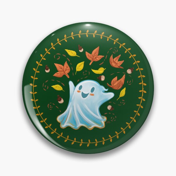 Item preview, A little ghost playing with autumn leaves designed and sold by Konopikyu.