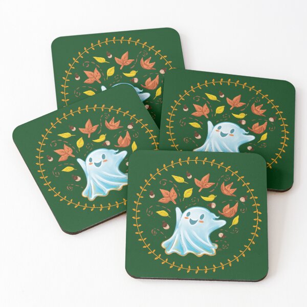 Item preview, A little ghost playing with autumn leaves designed and sold by Konopikyu.