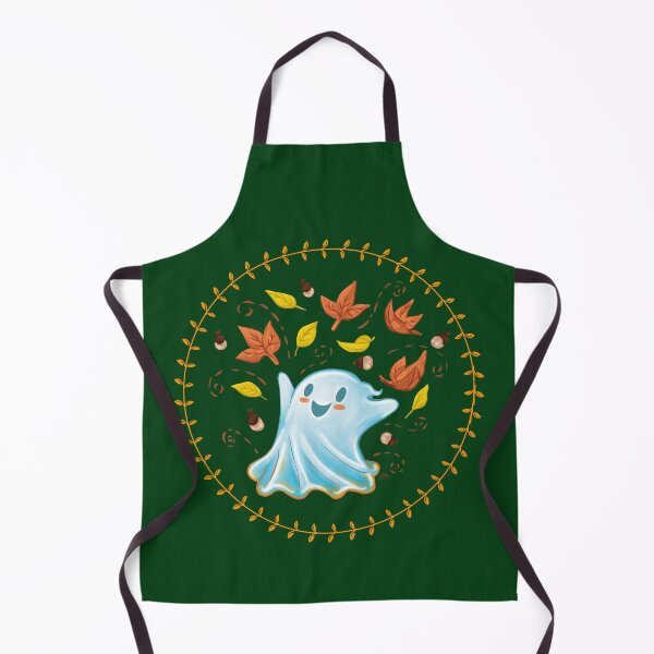 Item preview, A little ghost playing with autumn leaves designed and sold by Konopikyu.