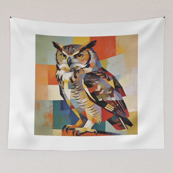 Item preview, Abstract Owl Portrait – Modern Abstract Wildlife Art designed and sold by ARbyCharlie.
