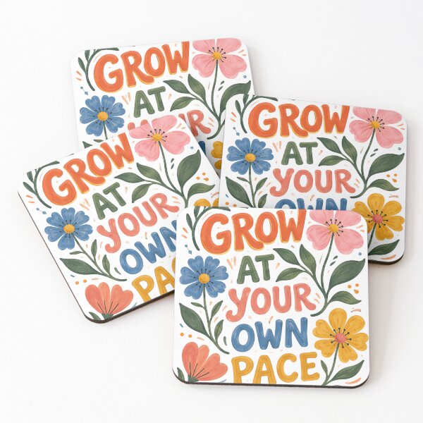 Item preview, Grow At Your Own Pace Colorful Floral Motivational Quote designed and sold by wecrea.