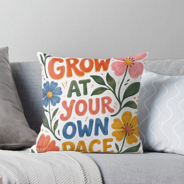 Item preview, Grow At Your Own Pace Colorful Floral Motivational Quote designed and sold by wecrea.