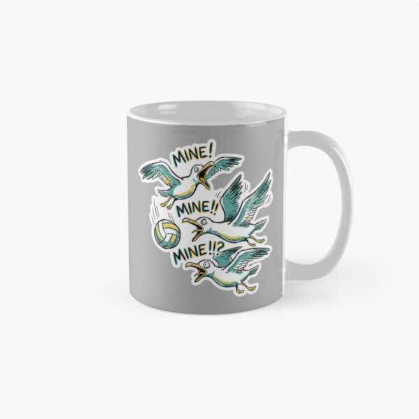 Item preview, Mine! Mine!! Mine!!? Funny Seagull Volleyball Beach Humor designed and sold by SofiBlair.