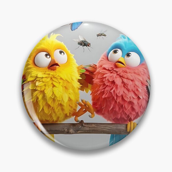 Item preview, Four Funny Goofy Birds and Butterflies 3D Art designed and sold by ToxicInkArt.