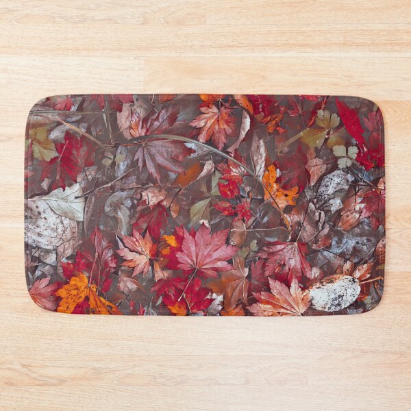 Item preview, Floating Autumn Leaves – Watercolor Fall Forest Pond Pattern | Red designed and sold by Frohyou.