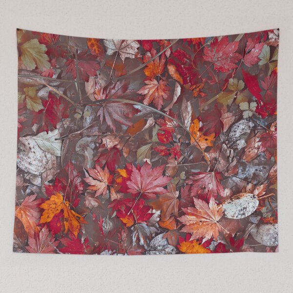 Item preview, Floating Autumn Leaves – Watercolor Fall Forest Pond Pattern | Red designed and sold by Frohyou.