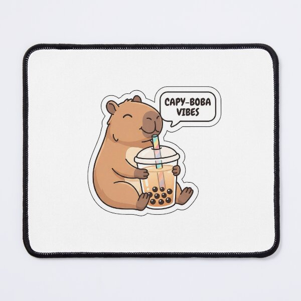 Item preview, Capy-Boba Vibes Capybara - Cute Animal Drink Sticker with Text designed and sold by SimpleP.