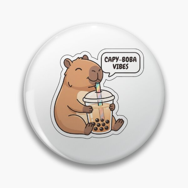 Item preview, Capy-Boba Vibes Capybara - Cute Animal Drink Sticker with Text designed and sold by SimpleP.