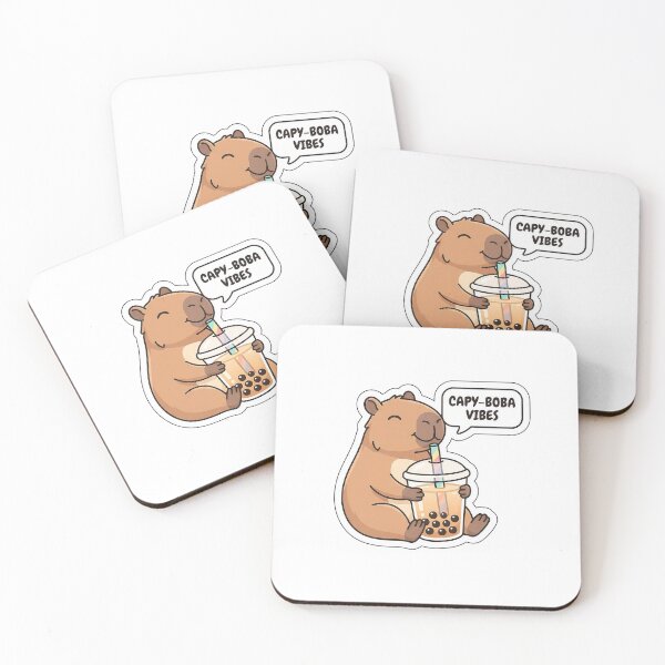Item preview, Capy-Boba Vibes Capybara - Cute Animal Drink Sticker with Text designed and sold by SimpleP.
