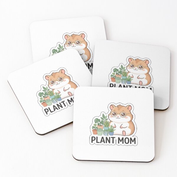 Item preview, Plant Mom Hamster - Cute Indoor Gardener Rodent Sticker with Text designed and sold by SimpleP.