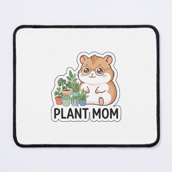 Item preview, Plant Mom Hamster - Cute Indoor Gardener Rodent Sticker with Text designed and sold by SimpleP.