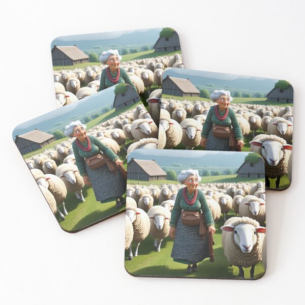 Item preview, Old Fart herding sheep designed and sold by Colin Bentham.