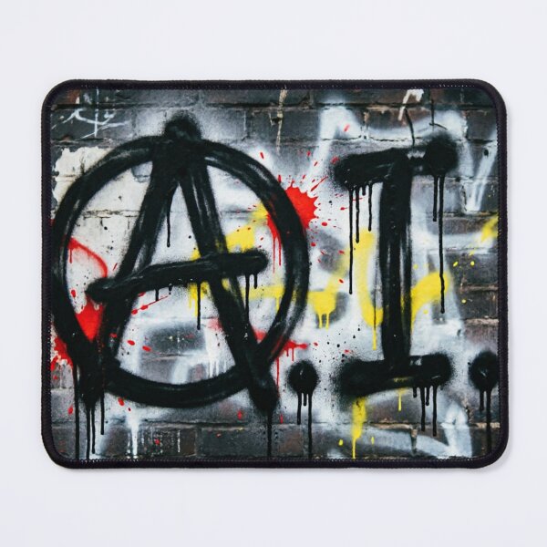 Item preview, AI Anarchy Cyberpunk Graffiti Wall designed and sold by HappyPrintCo.