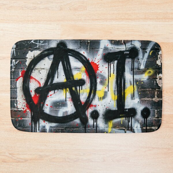 Item preview, AI Anarchy Cyberpunk Graffiti Wall designed and sold by HappyPrintCo.