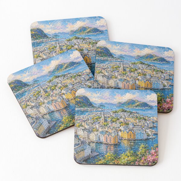 Item preview, Ålesund, Norway – a painting of a summer day in this beautiful European city. designed and sold by GalleryKauffeld.