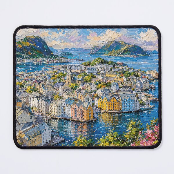 Item preview, Ålesund, Norway – a painting of a summer day in this beautiful European city. designed and sold by GalleryKauffeld.