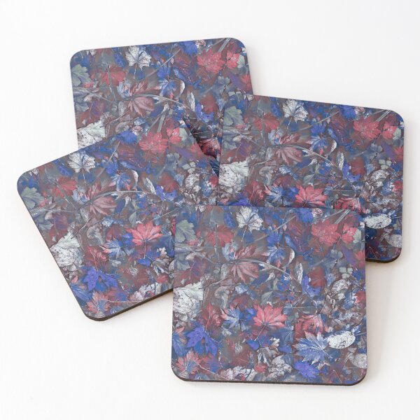 Item preview, Floating Autumn Leaves – Watercolor Fall Forest Pond Pattern | Blue designed and sold by Frohyou.