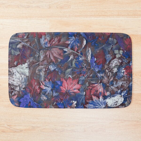 Item preview, Floating Autumn Leaves – Watercolor Fall Forest Pond Pattern | Blue designed and sold by Frohyou.