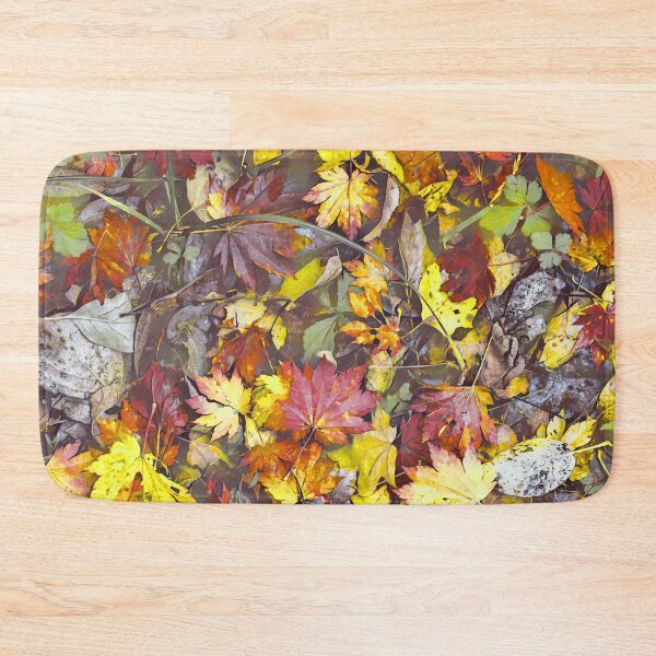Item preview, Floating Autumn Leaves – Watercolor Fall Forest Pond Pattern | Yellow designed and sold by Frohyou.