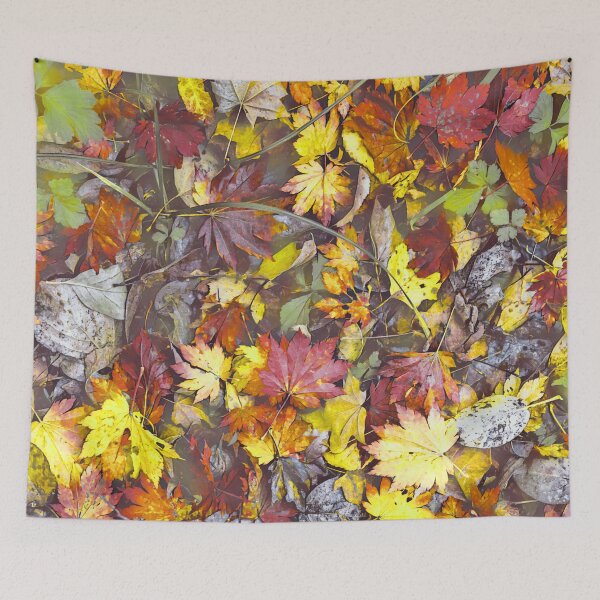 Item preview, Floating Autumn Leaves – Watercolor Fall Forest Pond Pattern | Yellow designed and sold by Frohyou.