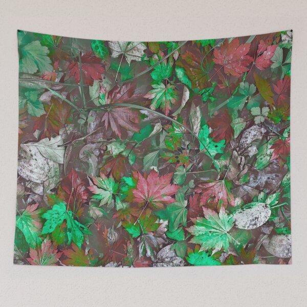 Item preview, Floating Autumn Leaves – Watercolor Fall Forest Pond Pattern | Green designed and sold by Frohyou.