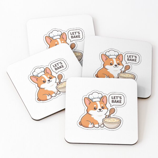 Item preview, Let's Bake Sweet Treats - Cute Chef Corgi Sticker with Text designed and sold by SimpleP.