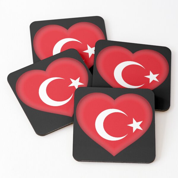 Item preview, Turkish Flag Heart 3D Turkish Love Gift Design designed and sold by yazdogs.