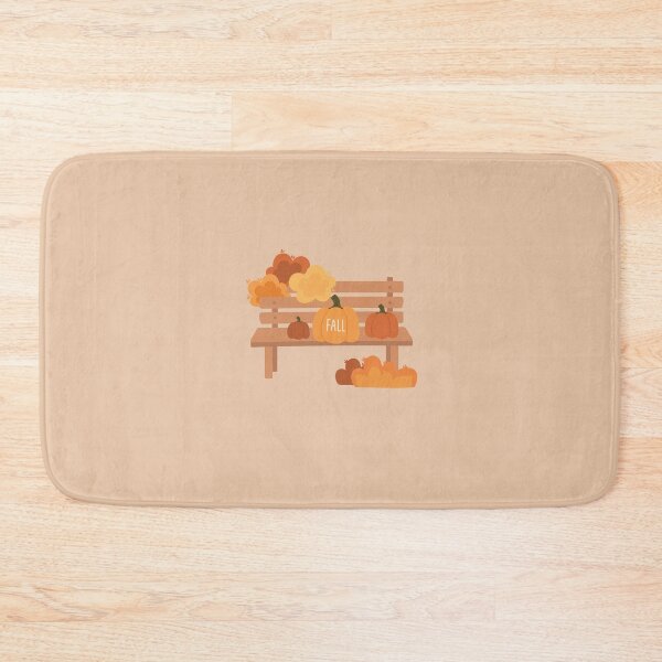 Item preview, Illustration Fall with Three Pumpkins and Leaves Bench at Doodle Style	 designed and sold by AlginaPugachova.