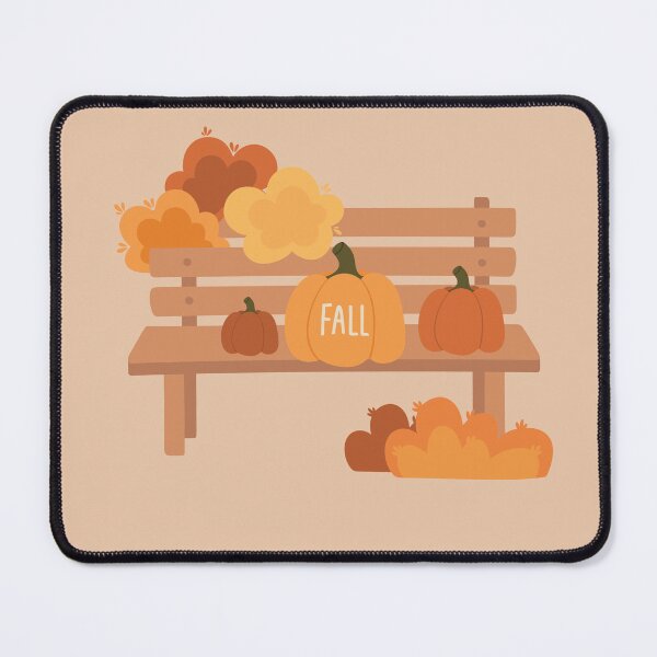 Item preview, Illustration Fall with Three Pumpkins and Leaves Bench at Doodle Style	 designed and sold by AlginaPugachova.