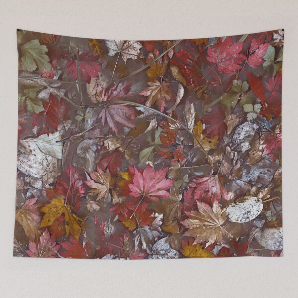 Item preview, Floating Autumn Leaves – Watercolor Fall Forest Pond Pattern | Brown designed and sold by Frohyou.