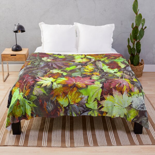 Item preview, Floating Autumn Leaves – Watercolor Fall Forest Pond Pattern | Chartreuse designed and sold by Frohyou.