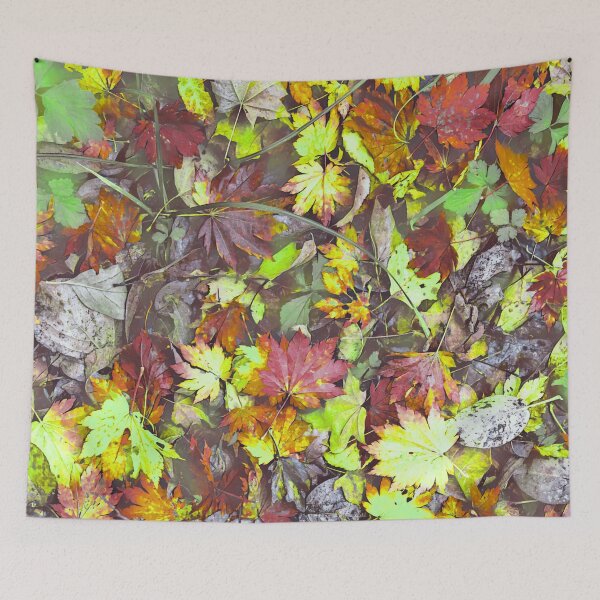 Item preview, Floating Autumn Leaves – Watercolor Fall Forest Pond Pattern | Chartreuse designed and sold by Frohyou.