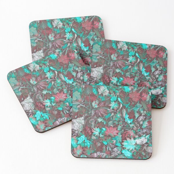 Item preview, Floating Autumn Leaves – Watercolor Fall Forest Pond Pattern | Teal designed and sold by Frohyou.