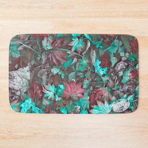Item preview, Floating Autumn Leaves – Watercolor Fall Forest Pond Pattern | Teal designed and sold by Frohyou.