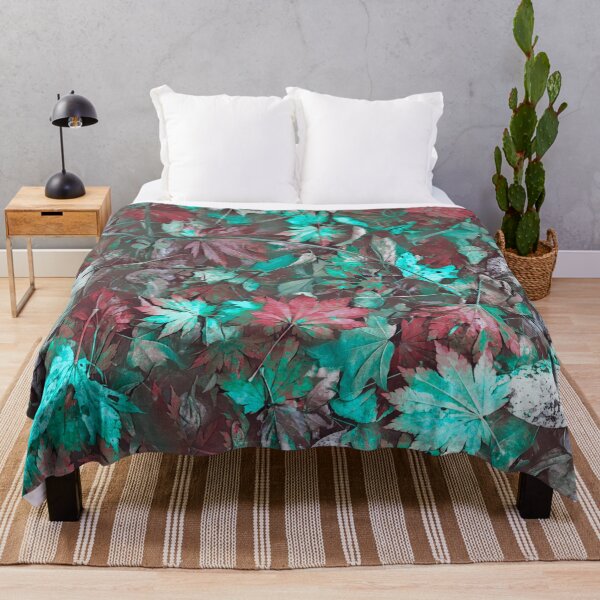 Item preview, Floating Autumn Leaves – Watercolor Fall Forest Pond Pattern | Teal designed and sold by Frohyou.